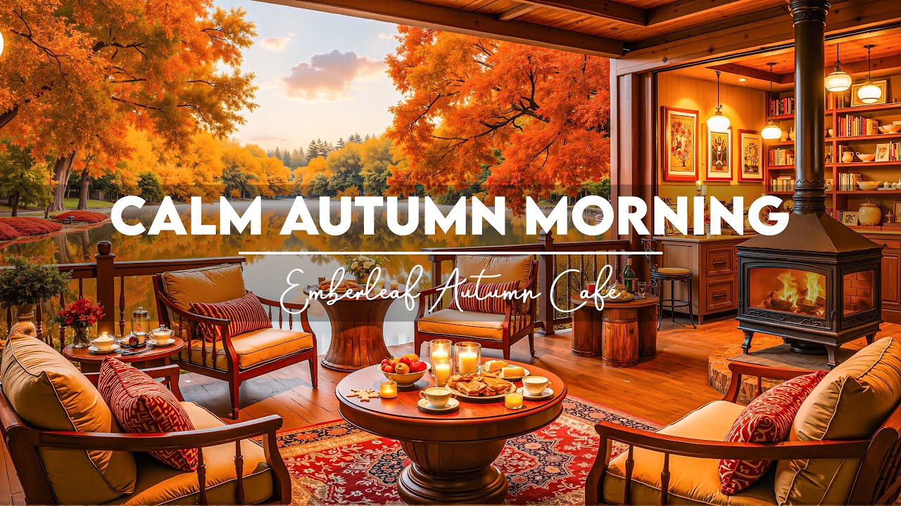 Relaxing Autumn Jazz by the Lakeside 🍂 Cozy Coffee Porch Ambience with Soft Background Jazz for Work