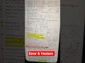 Error and vectors formula sheet