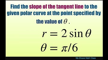 Find slope of tangent line to polar curve r = 2 sin theta at point theta = pi/6