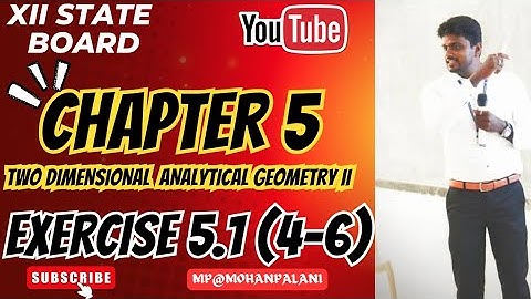 12th State Mathematics| Chapter 5-Two dimensional analytical geometry-II| Exercise 5.1(4-6)|In Tamil