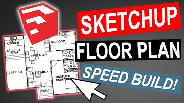 How to make a Floor Plan in SketchUp: Two Bedroom Bungalow House (SPEED BUILD)