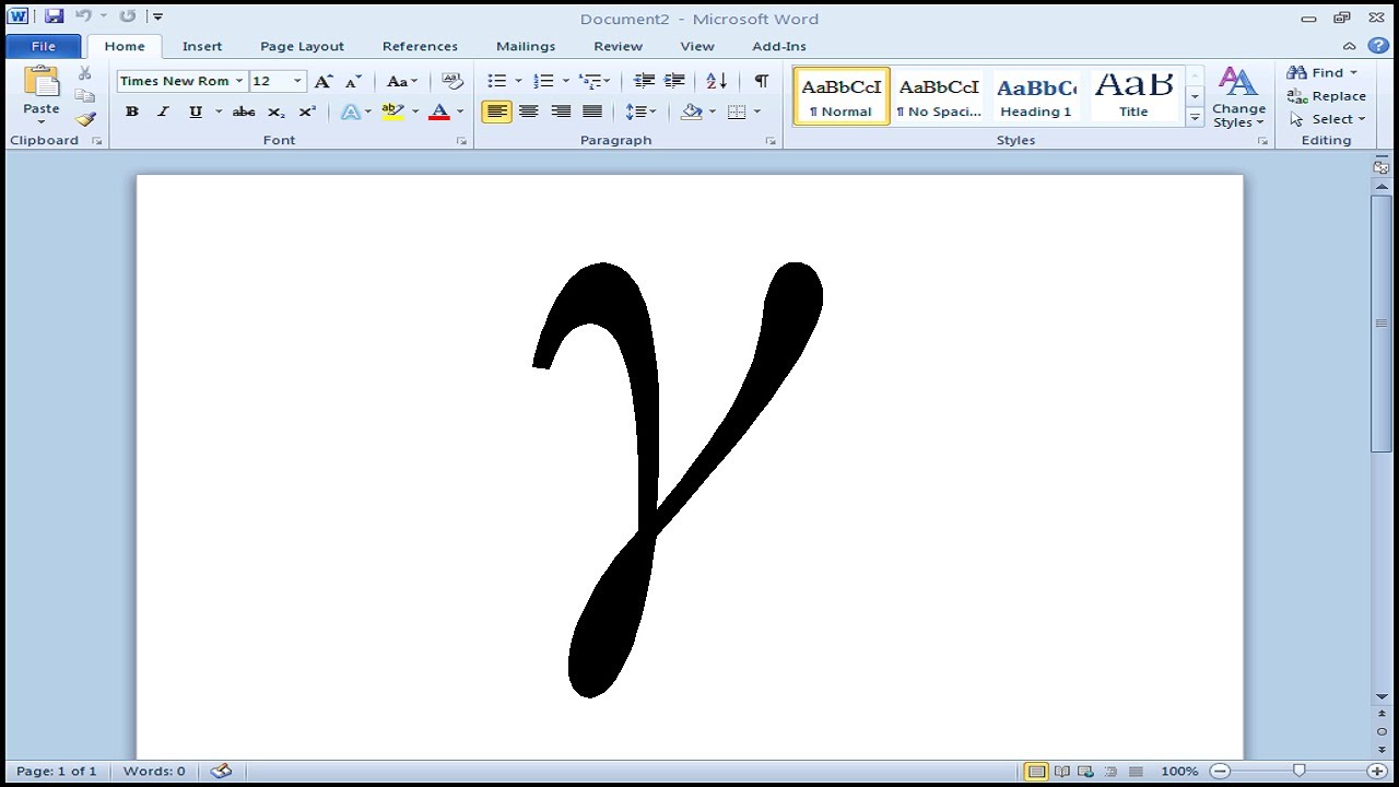 How to type gamma in Microsoft word