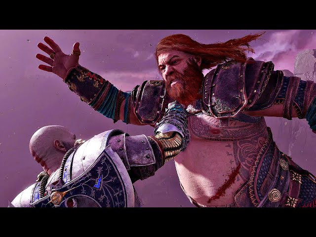 God of War 5 Ragnarok - THOR Vs Kratos Boss Fight PS5 (4K 60FPS