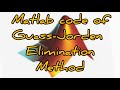 Matlab code of Gauss-Jorden elimination method