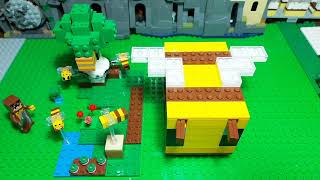 Собираю Пчелиный домик Лего Майнкрафт. Анимация. LEGO Minecraft The Bee Cottage 21241.