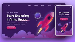 Responsive Website Using HTML CSS & JavaScript | Space Website