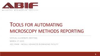 ABIF workshop: Tools for automating microscopy methods reporting screenshot 1