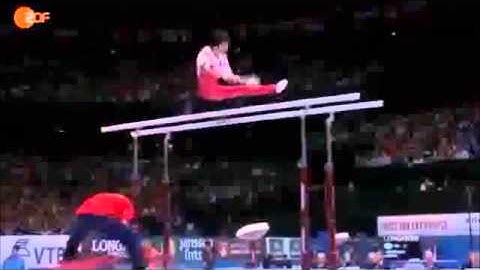 Parallel Bars Straddle Cut to Handstand Gymnastics Video