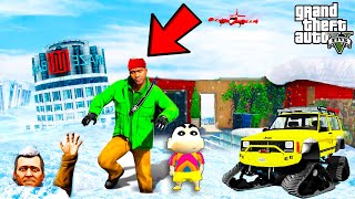 Franklin's House is BURIED in ICE TSUNAMI in GTA 5 | SHINCHAN and CHOP