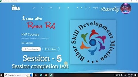 Session 5 , session completion test #kyp #bsdm #mkcl #bihar #computer