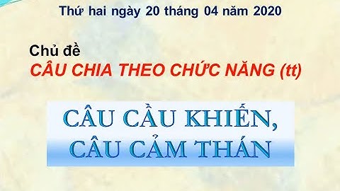 Ngữ văn 8 - Chủ đề câu chia theo chức năng - Bài câu cầu khiến, câu cảm thán