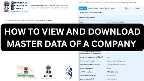 HOW TO VIEW AND DOWNLOAD MASTER DATA OF A COMPANY 