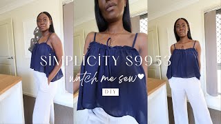 WATCH ME SEW THIS TOP | SIMPLICITY S9953 SEWING PATTERN | DIY SUMMER TOP
