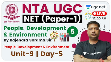 NTA UGC NET 2020 (Paper-1) | People, Development & Environment by Rajendra Sir | Day -5