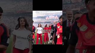 princess Leonor and infanta Sofia celebrate Spain's victory