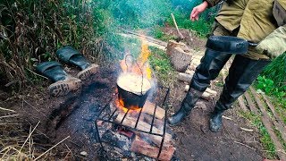 ЖИЗНЬ В ЛЕСУ \ УХА НА КОСТРЕ \ РЫБАЛКА НА СЕТИ УДОЧКИ И СПИННИНГИ \ ЧАСТЬ 2