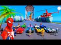 NOVO DESAFIO Duende Verde, Homem Aranha, Capitão América com Carros e Super Heróis GTA V