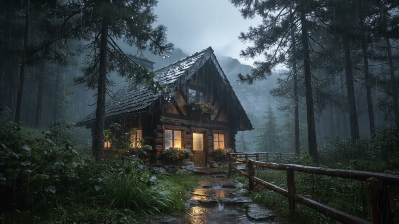Forest Cabin Rain for Anxiety Relief 🌲🌧️ | Peaceful Nature Sounds
