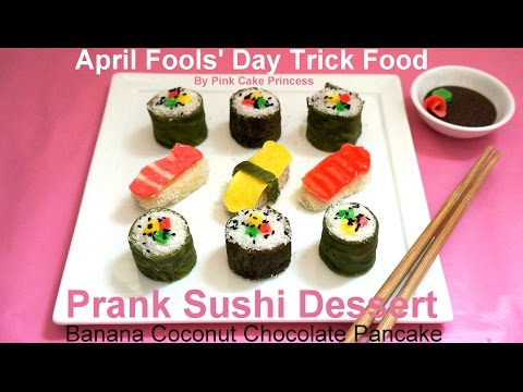 april-fools'-day-prank-food---sushi-dessert---banana-coconut-chocolate-pancakes