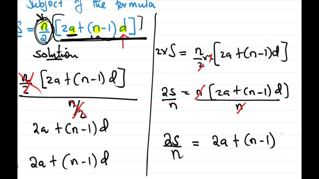 Form 3 Maths  - Changing the Subject of the Formula