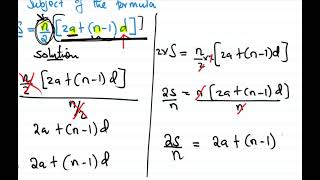 Form 3 Maths  - Changing the Subject of the Formula
