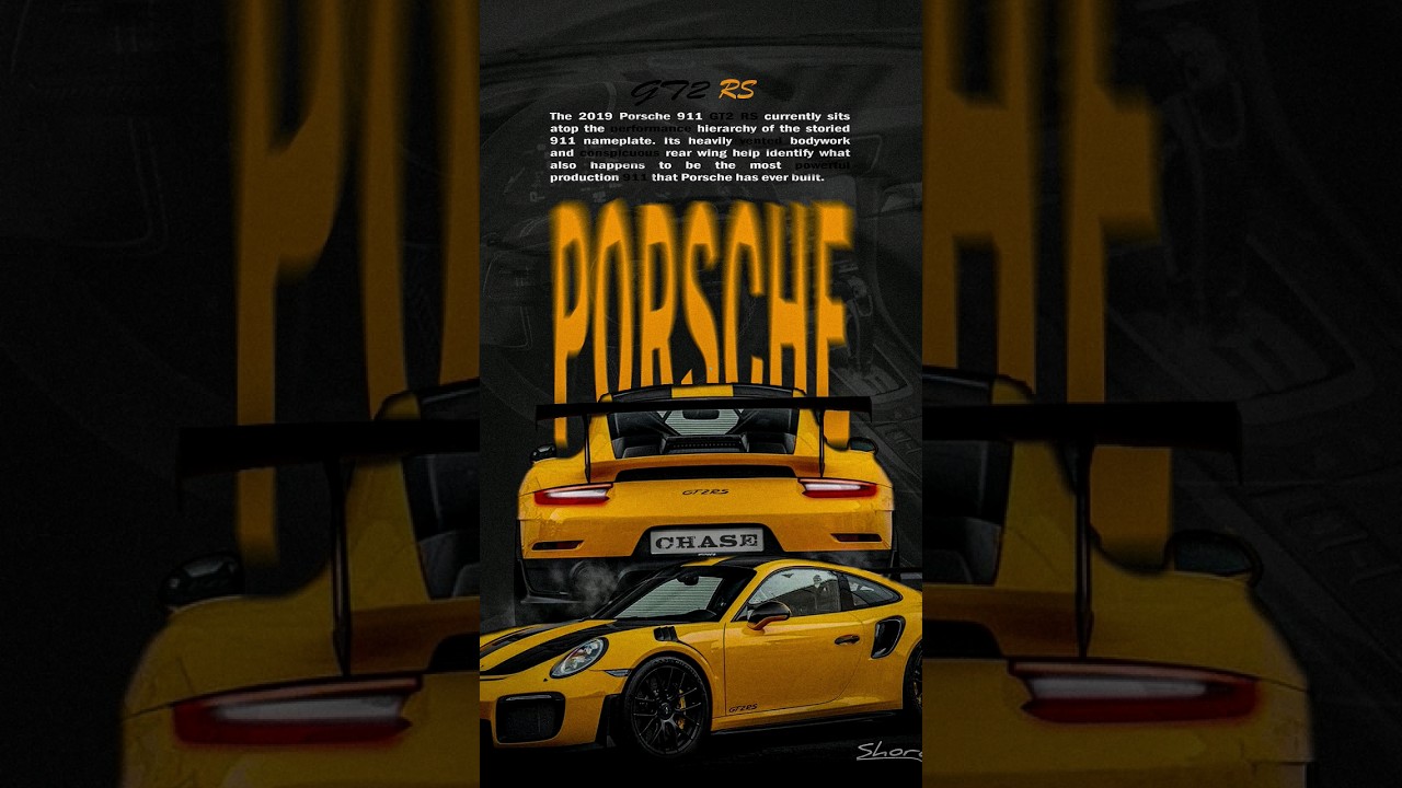 Designing a Porsche 911 GT2 RS poster | Photoshop tutorial #youtubeshorts #shorts
