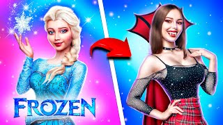 From Elsa to Popular Vampire! Frozen Extreme Makeover!