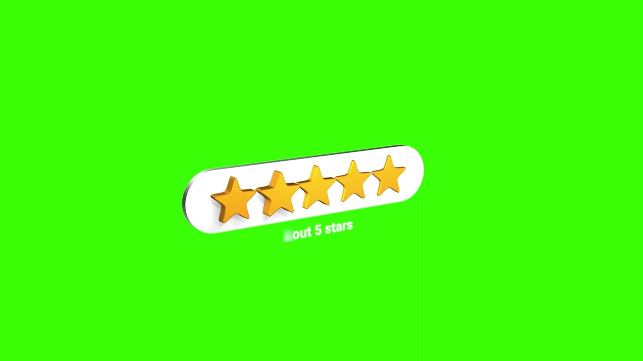 Green screen | 5 stars rating 3D animation | royalty free | motion background | green screen effect