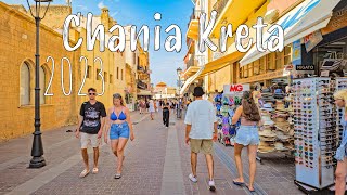 Chania Crete, walking tour 4k, Greece 2023