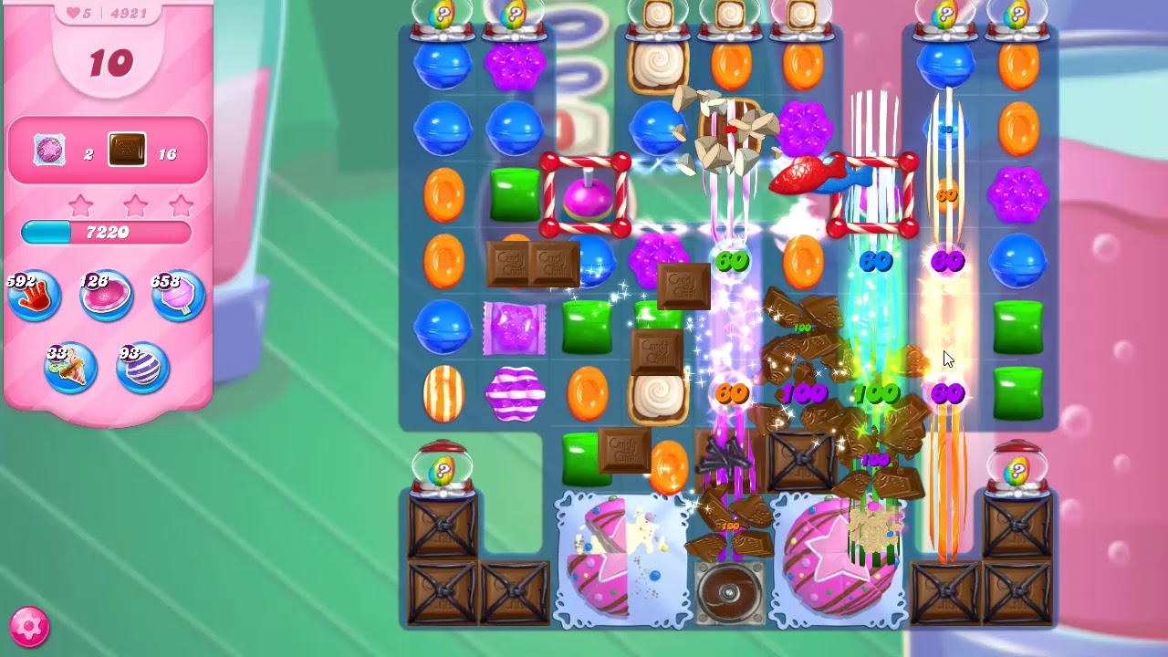 Candy Crush Saga Level 4921 NO BOOSTERS - YouTube