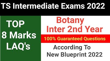 Botany Inter 2nd year important Questions| TS Inter 2nd year Botany important questions 2022