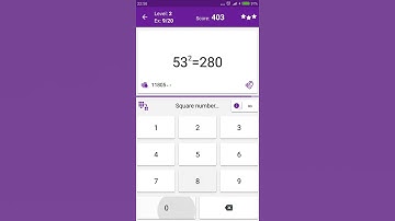 Math Tricks - Training mode - square numbers between 50 and 59 - level 002 (Number Keyboard)