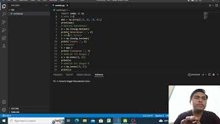 contoh kode pengoperasian matriks menggunakan library Python yaitu Numpy