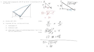 DSE maths core 2018 paper1 #13b) geometry similar triangles