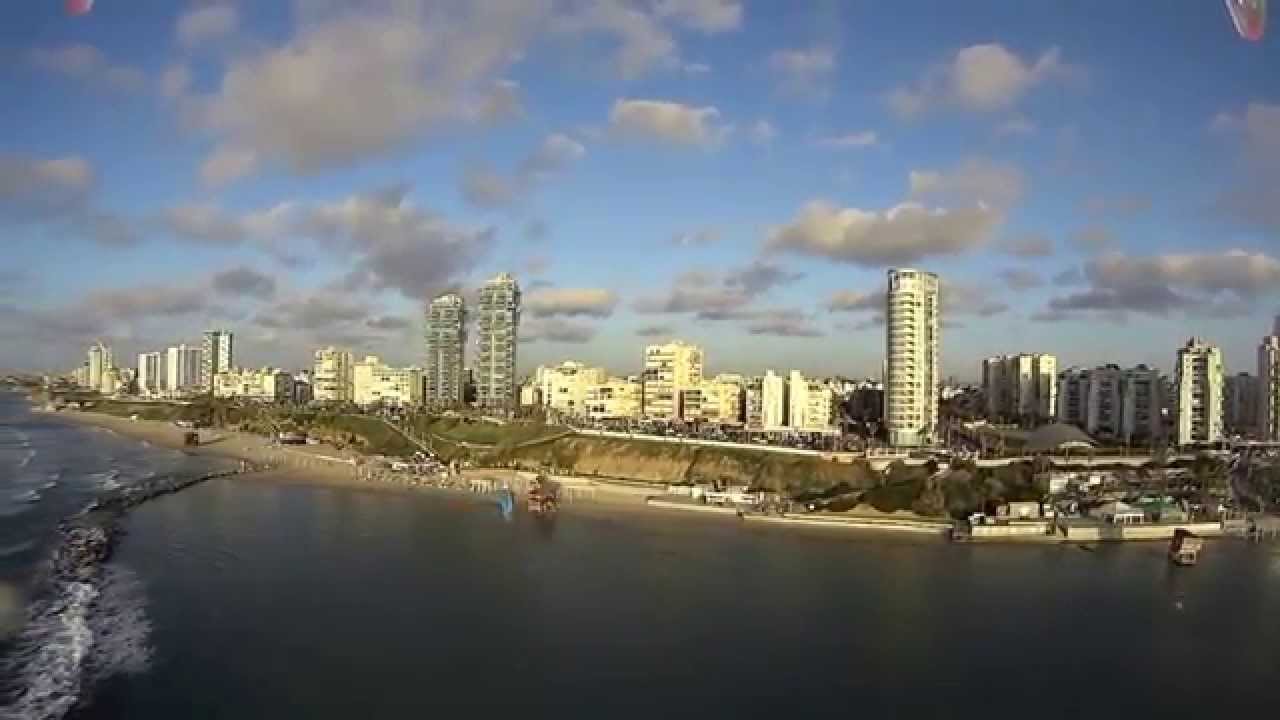 FPV test flight HK Ghost edition Diatone 450 quadcopter on seashore in Bat Yam quad 3.3.2015