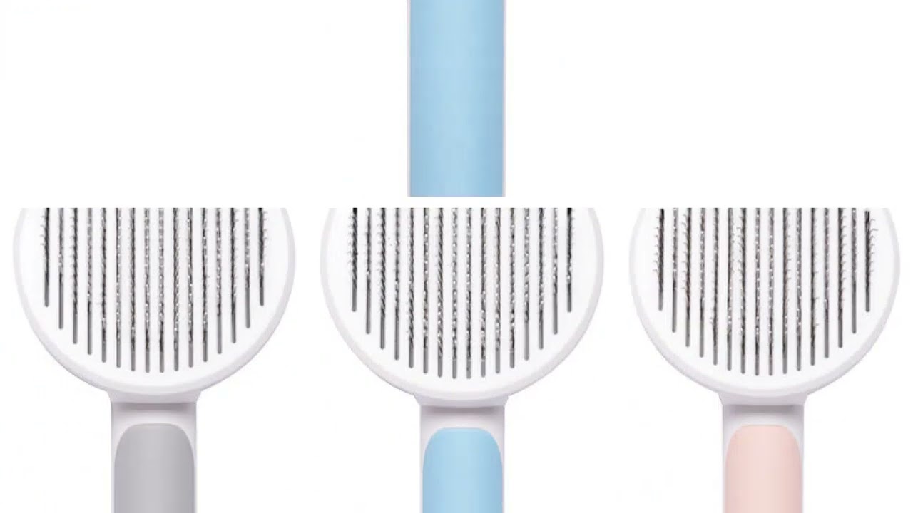 Round handle self cleaning Pet brush/comb