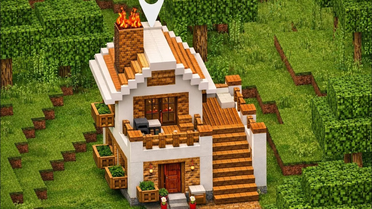 КАК ПОСТРОИТЬ ДОМ ПОСРЕДИ ЛЕСА - Minecraft