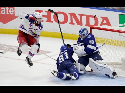 Rangers' Mika Zibanejad bottled up by Lightning checking line