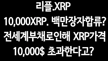 리플 10 000XRP 백만장자합류 전세계부채로인해 XRP가격10 000 초과한다고