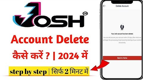 Josh app ka account kaise delete kare |how to delete josh id