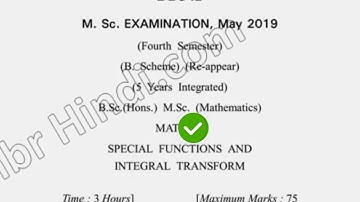 2019 Dcrust MSc Mathematics 4th Sem Reappear Special Function & Integral Transforms Question Paper