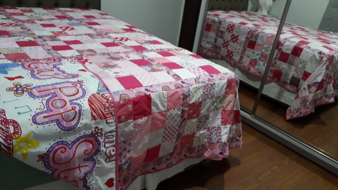 Colcha de retalhos dupla face, sem manta, passo à passo