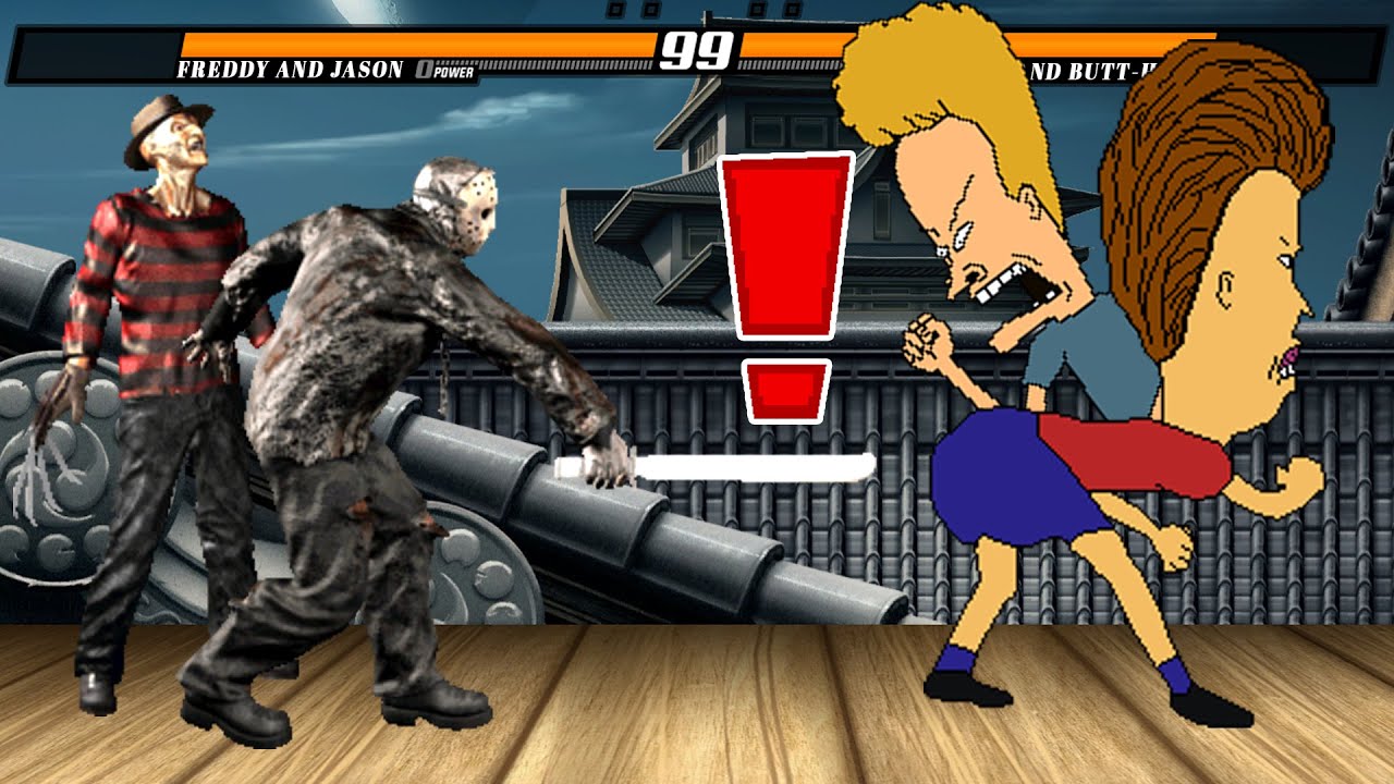 BEAVIS AND BUTT-HEAD VS JASON VOORHEES & FREDDY KRUEGER - HARDEST LEVEL INSANE FIGHT!