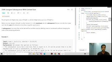 Leetcode 2389. Longest Subsequence with limited Sum||Weekly contest 308||Easy level problem