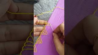 Basic hand embroidery supper easy sleeve lace design #embrodering #shorts #diy #youtuber