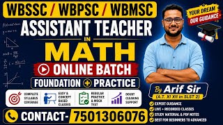 WBSSS New Online Batch by Arif Sir/Foundation & Practice Batch/Math Series Academy