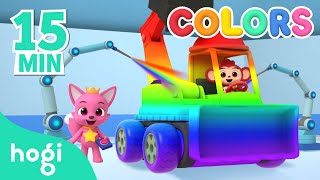 Learn Colors with Cars｜15 min｜Learn Colors for Children | Compilation | 3D Kids｜Hogi Colors