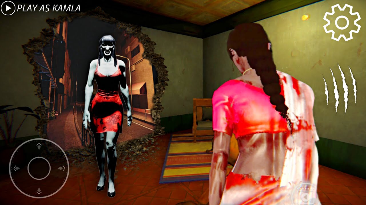 PLAYING AS KAMLA IN AKAI ONNA HORROR GAME || KAMLA VS SCARY AKAI ONNA 