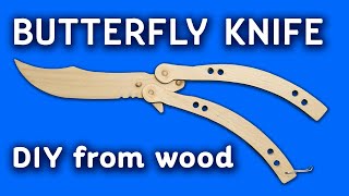 KNIFE BUTTERFLY with your own hands from a ruler. How to make a KNIFE BUTTERFLY from wood. CS:GO DIY