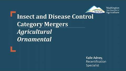 Insect and Disease Control Categories - Pesticide Licensing and Recertification